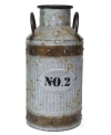 Vintiquewise Galvanized Metal Rustic Milk Can, Medium In Grey