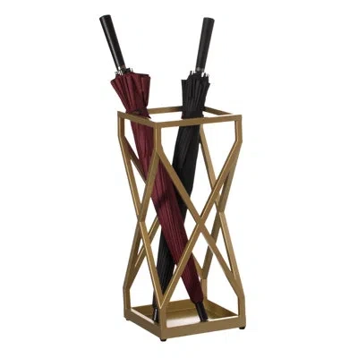 Vintiquewise Metal Free Standing Umbrella Base In Gold