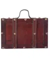 Vintiquewise Old Fashioned Small Suitcase With Straps In Brown