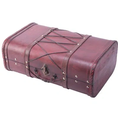 Vintiquewise Pirate Style Wooden Luggage Rack In Sliver