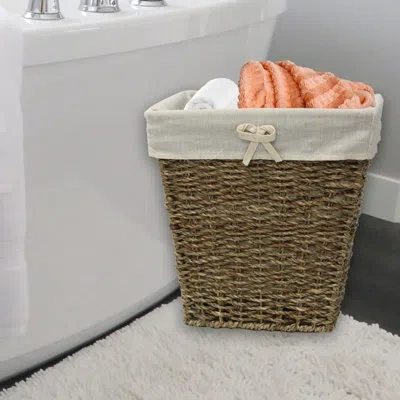 Vintiquewise Seagrass 2 Gallon Waste Basket In Brown