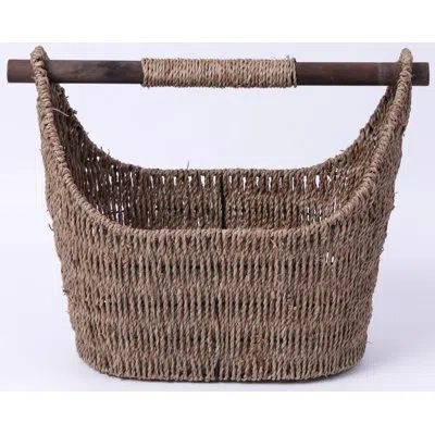 Vintiquewise Seagrass Decorative Bathroom Basket – Handwoven Magazine Rack, Storage Organizer For Small Essential In Yes