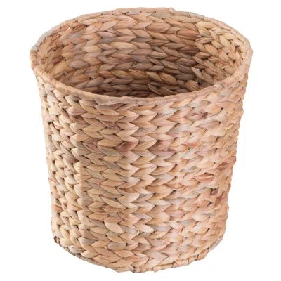 Vintiquewise Water Hyacinth 4.22 Gallon Waste Basket In Brown