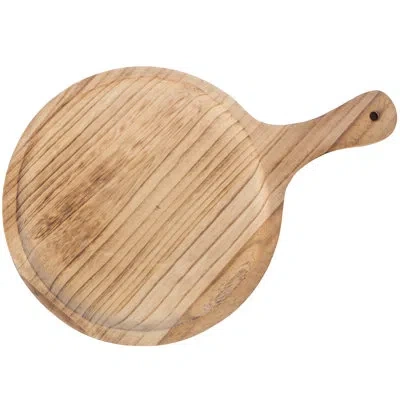 Vintiquewise Wooden Display Platter Serving Tray In Brown