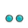 Vintouch Italy Satellite Sterling Silver Amazonite Stud Earrings