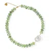 Vintouch Italy Women's Artemis Green Quartz Necklace In Green