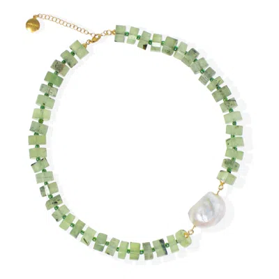 Vintouch Italy Women's Artemis Green Quartz Necklace