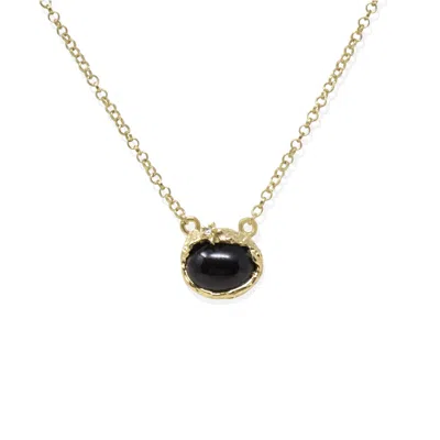 Vintouch Italy Women's Black Ad Astra Gold-plated Onyx Necklace
