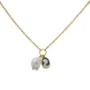 Vintouch Italy Women's Black Cameo With A Pearl Necklace In Black