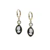 Vintouch Italy Women's Black / Gold Isabella Gold-plated Black Cameo Hoop Earrings In Multi