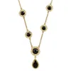 Vintouch Italy Women's Black / Gold Taormina Onyx Necklace In Multi