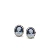 Vintouch Italy Women's Black Mini Cameo Stud Earrings In Black