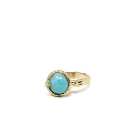 Vintouch Italy Women's Blue Ad Astra Gold-plated Amazonite Ring