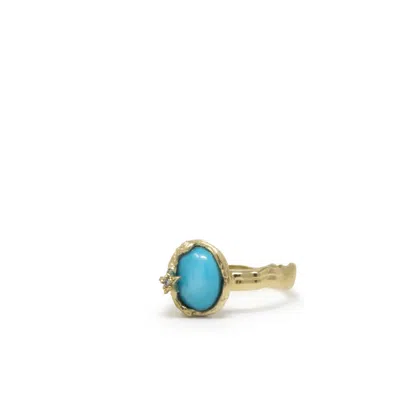Vintouch Italy Women's Blue Ad Astra Gold-plated Turquoise Ring