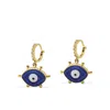 Vintouch Italy Women's Blue / Gold Evil Eye Gold-plated Hoop Earrings In Multi