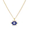 Vintouch Italy Women's Blue / Gold Evil Eye Gold-plated Necklace In Multi