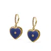 Vintouch Italy Women's Blue / Gold Lovelight Gold-plated Blue Heart Hoop Earrings In Multi