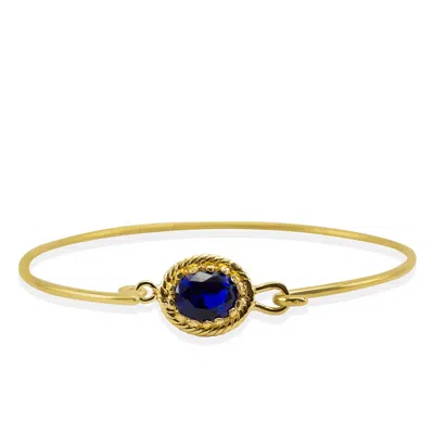 Vintouch Italy Women's Blue / Gold Luccichio Gold-plated Blue Agate Cuff Bracelet In Multi