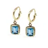 Vintouch Italy Women's Blue / Gold Luccichio Gold Vermeil Blue Topaz Hoop Earrings In Multi