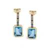 Vintouch Italy Women's Blue / Gold Luccichio Gold Vermeil Blue Topaz Rainbow Earrings In Multi