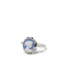 Vintouch Italy Women's Blue / Gold Sterling Silver Sky Blue Mini Cameo Ring In Multi
