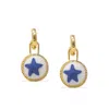 Vintouch Italy Women's Blue / Gold / White Gold Vermeil Starfish Hoop Earrings In Multi