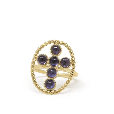 Vintouch Italy Women's Blue Hope Gold-plated Iolite Ring