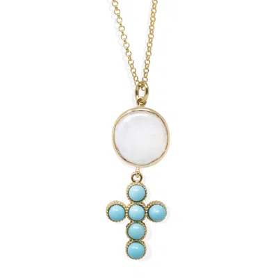 Vintouch Italy Women's Blue Hope Gold-plated Turquoise Necklace
