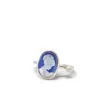 Vintouch Italy Women's Blue Mini Cameo And Pearl Ring In Blue