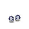 Vintouch Italy Women's Blue Mini Cameo Stud Earrings In Blue