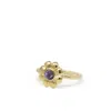 Vintouch Italy Women's Blue Mini Flower Gold-plated Iolite Ring In Blue