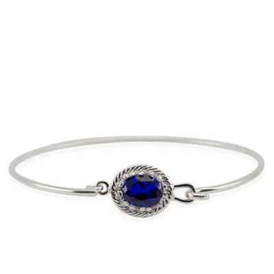 Vintouch Italy Women's Blue / Silver Luccichio Blue Agate Cuff Bracelet In Multi