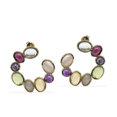 Vintouch Italy Women's Cosmo Gold-plated Multicolor Earrings
