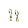 Vintouch Italy Women's Cosmo Gold-plated Yellow Citrine Hoop Earrings In Yellow