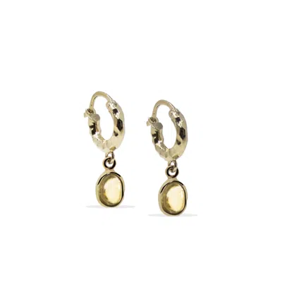 Vintouch Italy Women's Cosmo Gold-plated Yellow Citrine Hoop Earrings