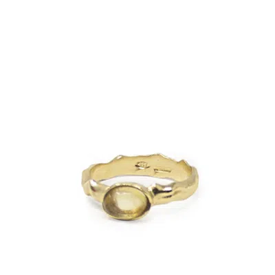 Vintouch Italy Women's Cosmo Gold-plated Yellow Citrine Ring