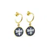 Vintouch Italy Women's Gold Black Bee Cameo Mini Hoop Earrings In Gold