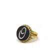 Vintouch Italy Women's Gold / Black Gold Vermeil Black Cameo Ring Initial O In Multi