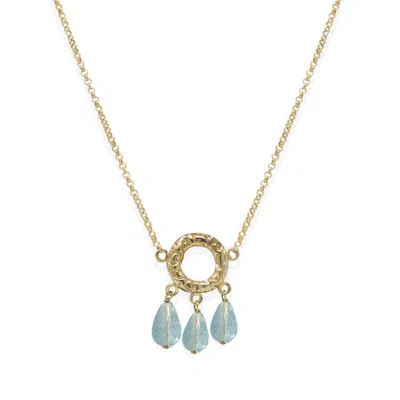 Vintouch Italy Women's Gold / Blue Liberty Gold Vermeil Blue Topaz Necklace In Multi