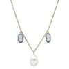 Vintouch Italy Women's Gold / Blue Medea Gold-plated Sky Blue Cameo And Pearl Necklace In Multi
