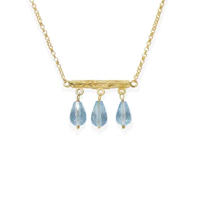 Vintouch Italy Women's Gold / Blue Tiziana Gold Vermeil Blue Topaz Necklace In Multi