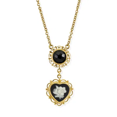 Vintouch Italy Women's Gold Bouquet Cameo Necklace