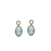 Vintouch Italy Women's Gold / Green Isabella Gold-plated Green Cameo Stud Earrings In Multi