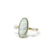 Vintouch Italy Women's Gold / Green Medea Gold-plated Green Cameo And Pearl Ring In Multi