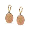 Vintouch Italy Women's Gold / Pink Gold-plated Pink Rose Cameo Hoop Earrings In Multi
