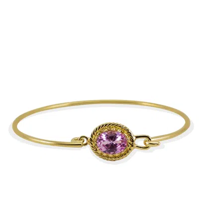 Vintouch Italy Women's Gold / Pink Luccichio Gold-plated Pink Agate Cuff Bracelet In Multi