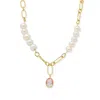 Vintouch Italy Women's Gold / Pink Simonetta Pink Cameo And Pearl Necklace In Multi