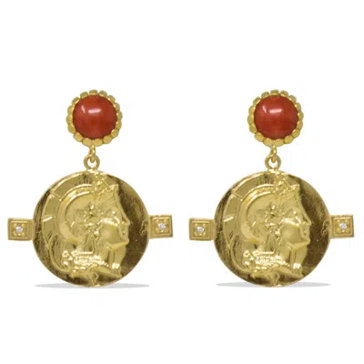 Vintouch Italy Women's Gold-plated Achilles Carnelian Earrings