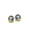 Vintouch Italy Women's Gold-plated Black Mini Cameo Stud Earrings In Black