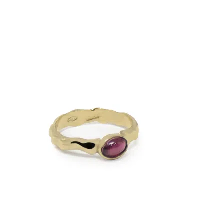 Vintouch Italy Women's Gold / Red Cosmo Gold-plated Rhodolite Ring In Multi